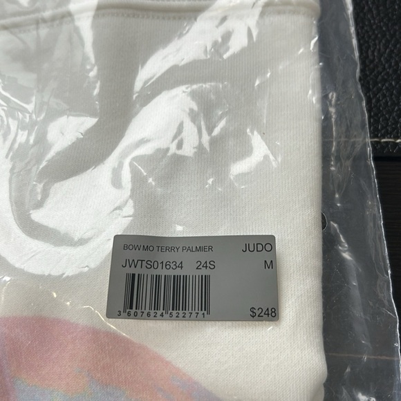 Zadig and Voltaire Bow Tshirt White short sleeve Terry Palmier print Top M NEW - Picture 13 of 13